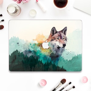 Wolf Macbook case Nature Macbook Pro 13 Air 13 15 M2 M1 Pro 14 Macbook Pro 16&quot; Aesthetic art for men Forest with animal Trendy cool case
