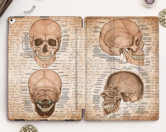 Skull iPad case Book iPad Pro 11 12.9 10.5 Vintage iPad 9.7 10.2 inch Air 3 Mini 5 for Doctor Science Retro Medical Old Antique Style case