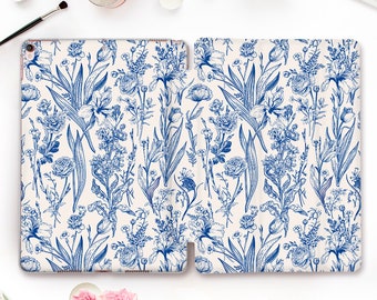 Flowers iPad case Retro iPad 10th 9th Air 5 Pro 12.9 11 iPad 10.2 10.9 Mini 6th Aesthetic vintage floral Roses tulips plants Botanical case