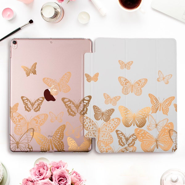 Butterfly iPad case for iPad Pro 11 12.9 10.5 Cute iPad 10.2 7th 9.7 6th gen iPad Air 3 Mini 5 for Girl Minimalist Aesthetic Insect cover