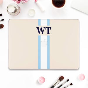 Initials Macbook case Custom Macbook Pro 13 inch Air 13 15 M2 M3 M4 Macbook Pro 14 16 Aesthetic personalized monogram Simple neutral case