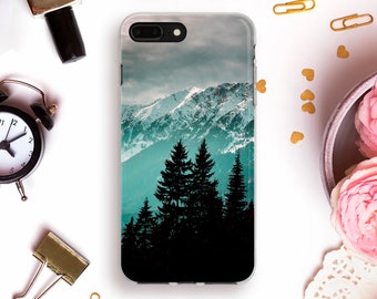 Mountains iPhone case XR XS Max X Men case for iPhone 8 Plus 7 Galaxy S10 Plus S9 Pixel 3A XL Nature Trees Aesthetic Guys Forest Phone cover