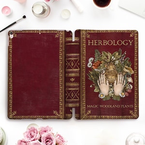 Vintage Book Print Book of Herbal Plants Occult Witch Book
