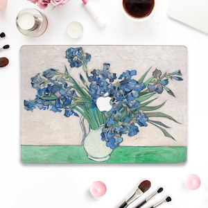 Oil painting Macbook case Van Gogh Macbook Pro 13 Air 13 15 M2 M1 Pro 14 inch Macbook Pro 16 Aesthetic vintage art Blue flowers Elegant case