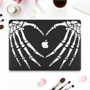 Heart Macbook case Dark Macbook Pro 13 Air 13 15 M2 M1 Pro 14 Macbook Pro 16 inch Emo horror design Skeleton hands Gothic love Trendy case