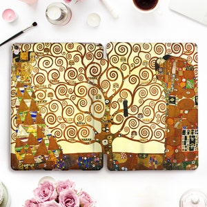 Art iPad case Tree iPad Pro 11 12.9 10.5 Vintage iPad 9.7 6th gen 10.2 7th gen Air 3 Mini 5 Girls Retro Antique Aesthetic Women Klimt cover