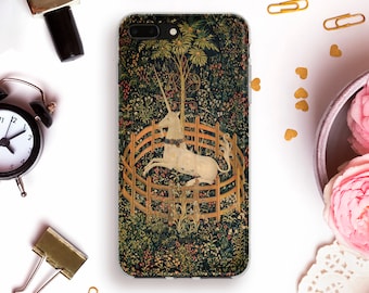 Unicorn iPhone case for iPhone 11 Pro Max XR X XS Vintage iPhone 8 Plus 7 for Galaxy S10 Note 10 Pixel 4 XL Floral Horse Animal Art cover