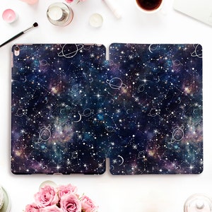 Space iPad case for iPad Pro 11 12.9 3rd 10.5 Constellations iPad 10.2 7th 9.7 6th gen iPad Air 3 Mini 5 Cute Galaxy Stars Planets cover