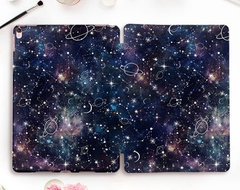 Space iPad case for iPad Pro 11 12.9 3rd 10.5 Constellations iPad 10.2 7th 9.7 6th gen iPad Air 3 Mini 5 Cute Galaxy Stars Planets cover