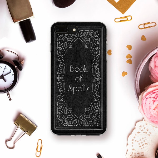 Book iPhone case 11 Pro XR X Vintage case for iPhone 8 7 Galaxy S10 Pixel 4 Girls Book of Spells Aesthetic Goth Occult Gothic Witch case