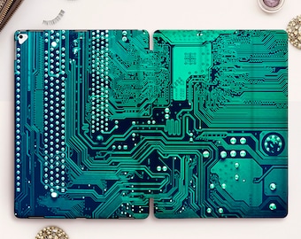 Nerd iPad case for iPad Pro 11 12.9 3rd 10.5 Green iPad 10.2 7th 9.7 6th gen iPad Air 3 Mini 5 for Men Boys Engineer Electronics cover Stand
