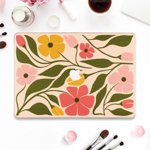 Śliczne etui na Macbooka Kwiaty Macbook Pro 13 Air 13 M2 M1 Pro 14 Pro 16 Pro 15 Estetyczna sztuka boho z kwiatami Kolorowe kwiaty dla dziewczynek Modne etui