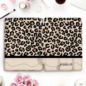 Name iPad case Personalized iPad Pro 11 12.9 2021 10.5 10.2 Air 4 10.9 9.7 Mini 6 Leopard Custom Cute Aesthetic Pattern Girly case for Girls