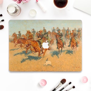 Painting Macbook case Horses Macbook Pro 13 inch Air 13 15 M2 M3 Pro 14 Pro 16 Aesthetic vintage art Western Cool case for men USA history