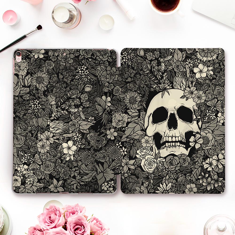 Skull iPad Case Flowers iPad 10th 9th Gen Air 5 Pro 12.9 11 Inch