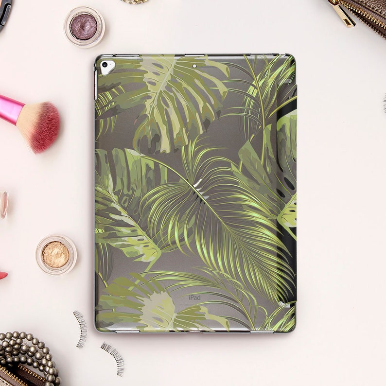 Leaf iPad case for iPad Pro 11 12.9 3rd 10.5 Floral iPad 10.2 7th 9.7 6th gen iPad Air 3 Mini 5 Tropical Green Palm Leaves Botanical cover