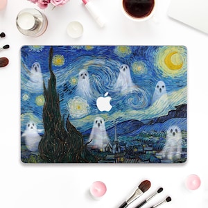 Art Macbook case Halloween Macbook Pro 13 inch Air 13 15 M2 M3 2024 Pro 14 16 Van Gogh Aesthetic vintage painting  Ghosts Starry night case