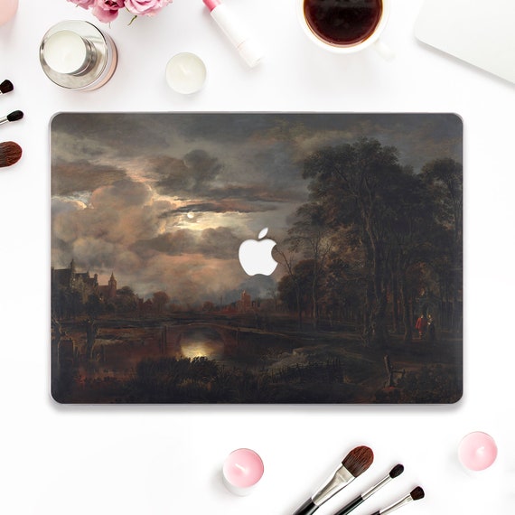 Painting Macbook case Moon Macbook Pro 13 Air 13 15 M2 M1 Pro 14 Macbook Pro 16 inch Vintage art Aesthetic nature trees Dark landscape case