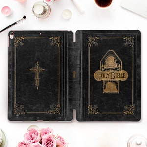 Bible iPad case Old book iPad 10th 9th Air 5th Pro 12.9 11 inch iPad 10.2 10.9 Mini 6 Christian vintage book style Aesthetic religious case