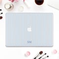 Initials Macbook case Blue stripes Macbook Pro 13 Air 13 Air 15 inch M2 M3 M4 Pro 14 16 Personalized monogram Aesthetic simple custom case product logo