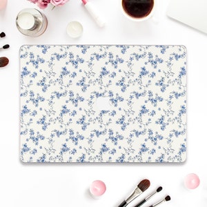 Cute Macbook case Aesthetic Macbook Pro 13 Air 13 15 M2 M1 Pro 14 Macbook Pro 16 Coquette blue flowers Floral girly pattern Pretty case