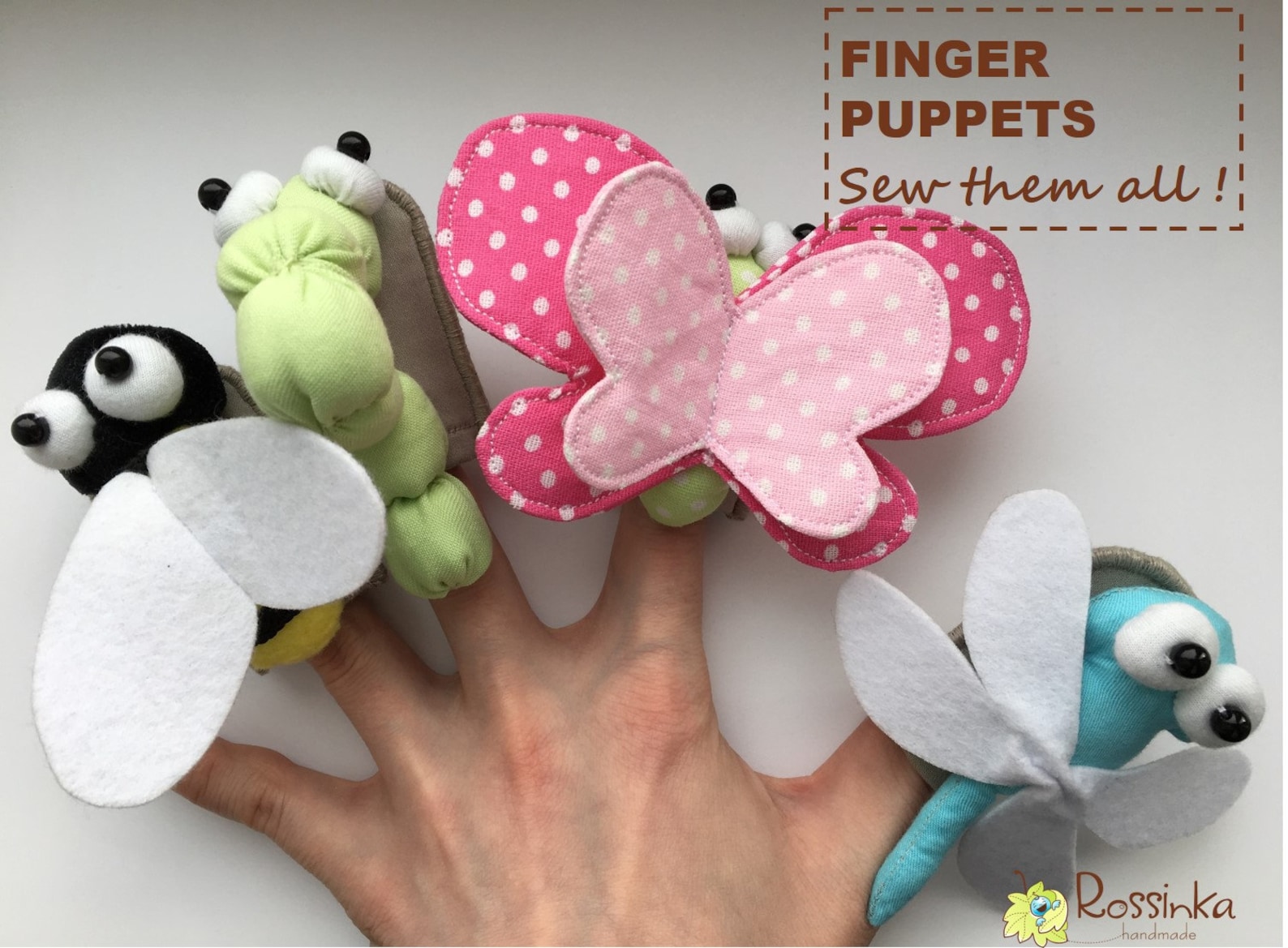 Finger Puppet Dragonfly PDF Pattern and Tutorial Toy | Etsy