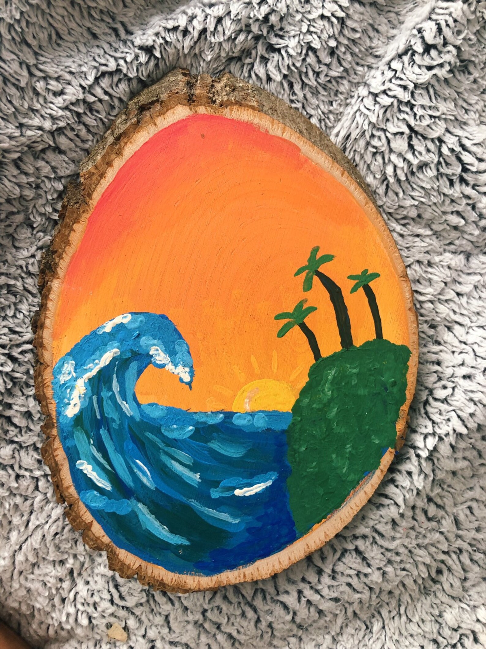 Beach Sunset Painting Wall Decor Etsy