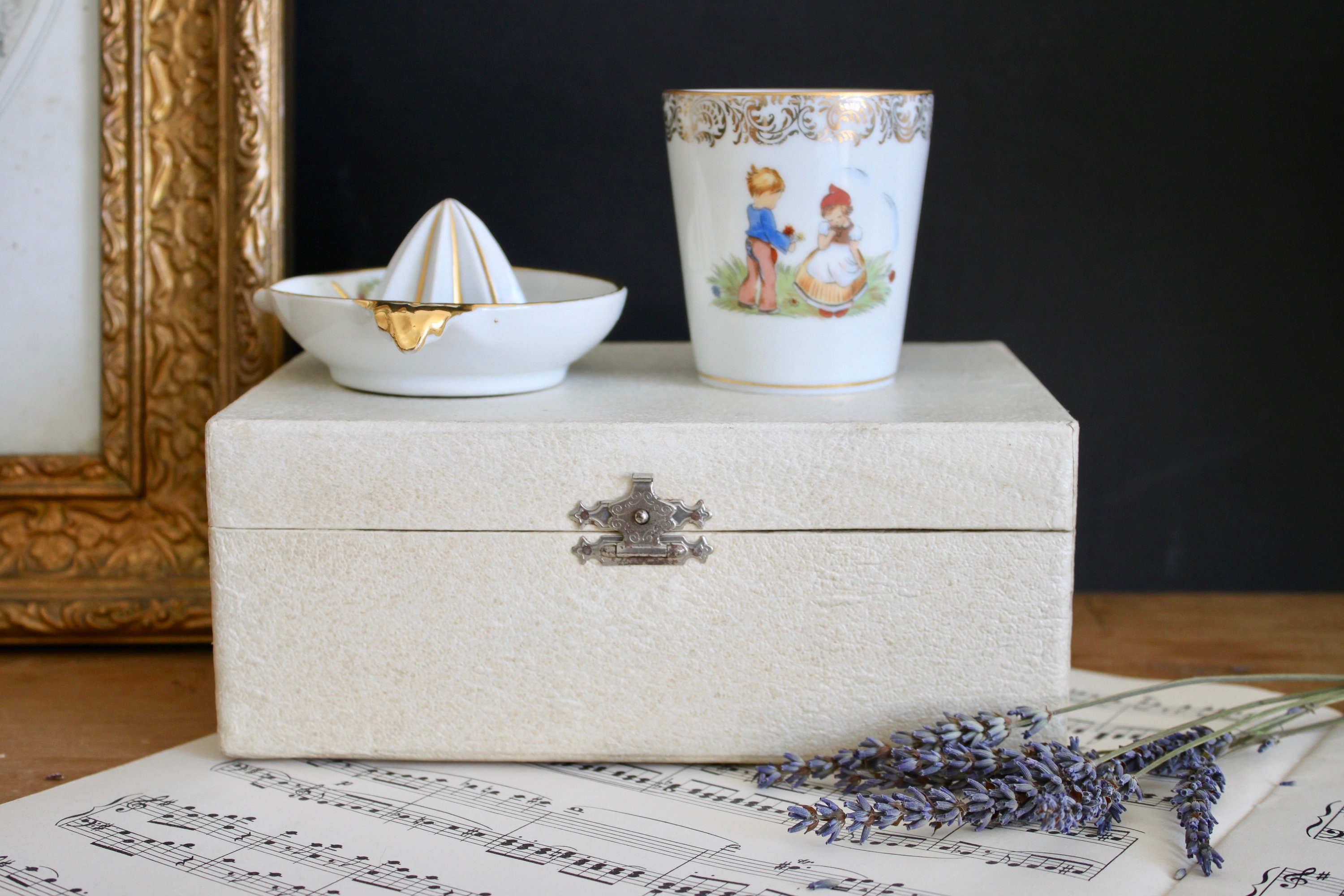 Français Vintage Baby Limoges Set Français Antique Juice Boxed Showergift