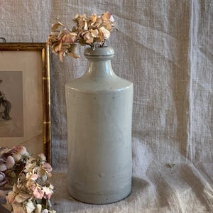 Antique French Stoneware Bottle Antique Apothecary Mercury Jar  Collectible Jar