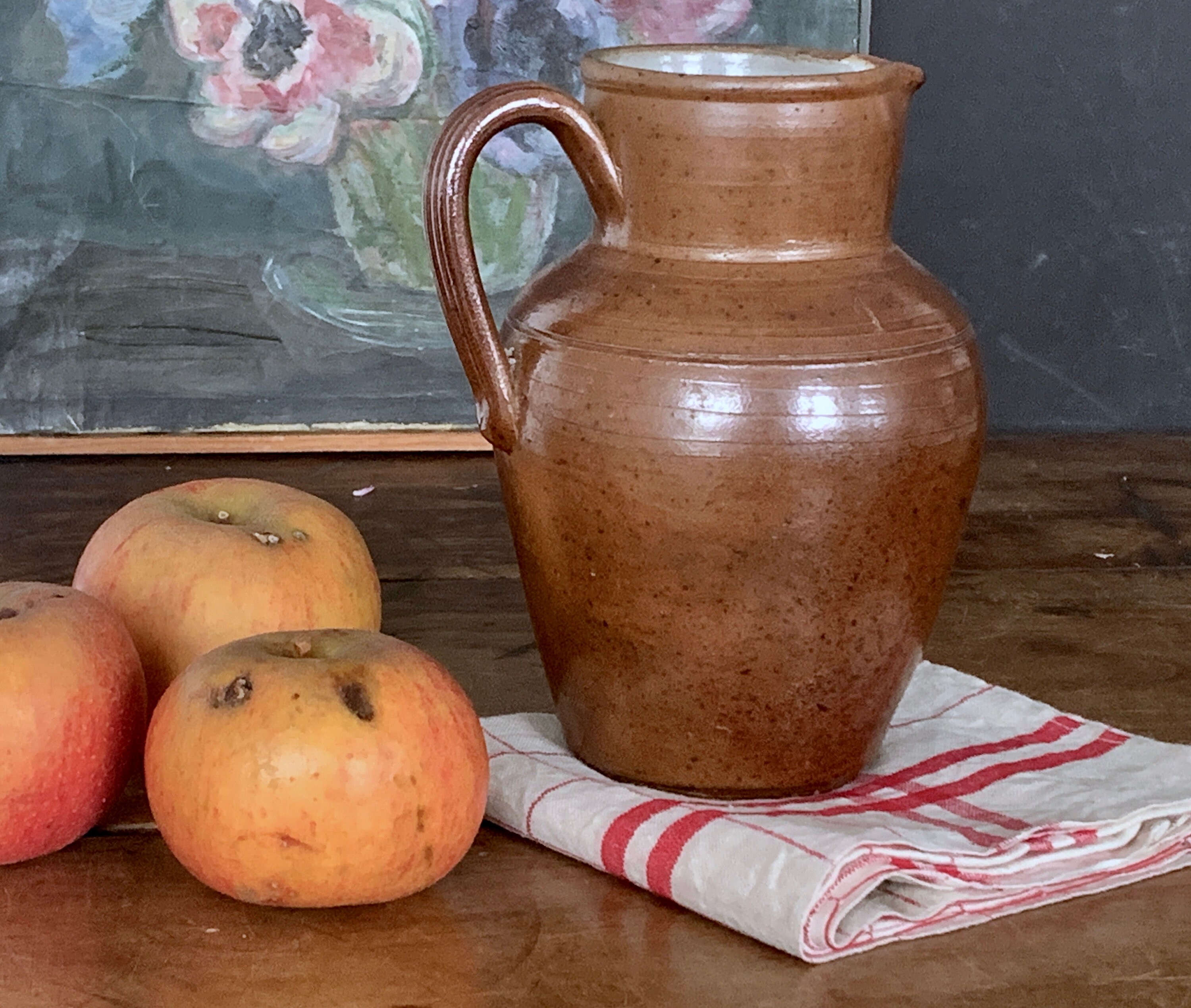 Vintage Français Pichet d'eau Primitif Rustique Grèche Jug Terracottajug