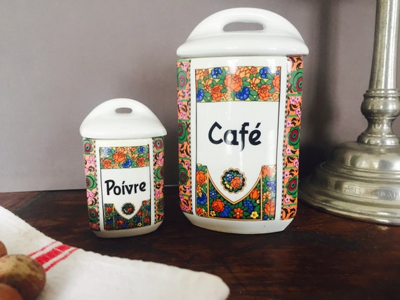 French Antique Canisters Ironstone Canisters Antique Kitchen Etsy