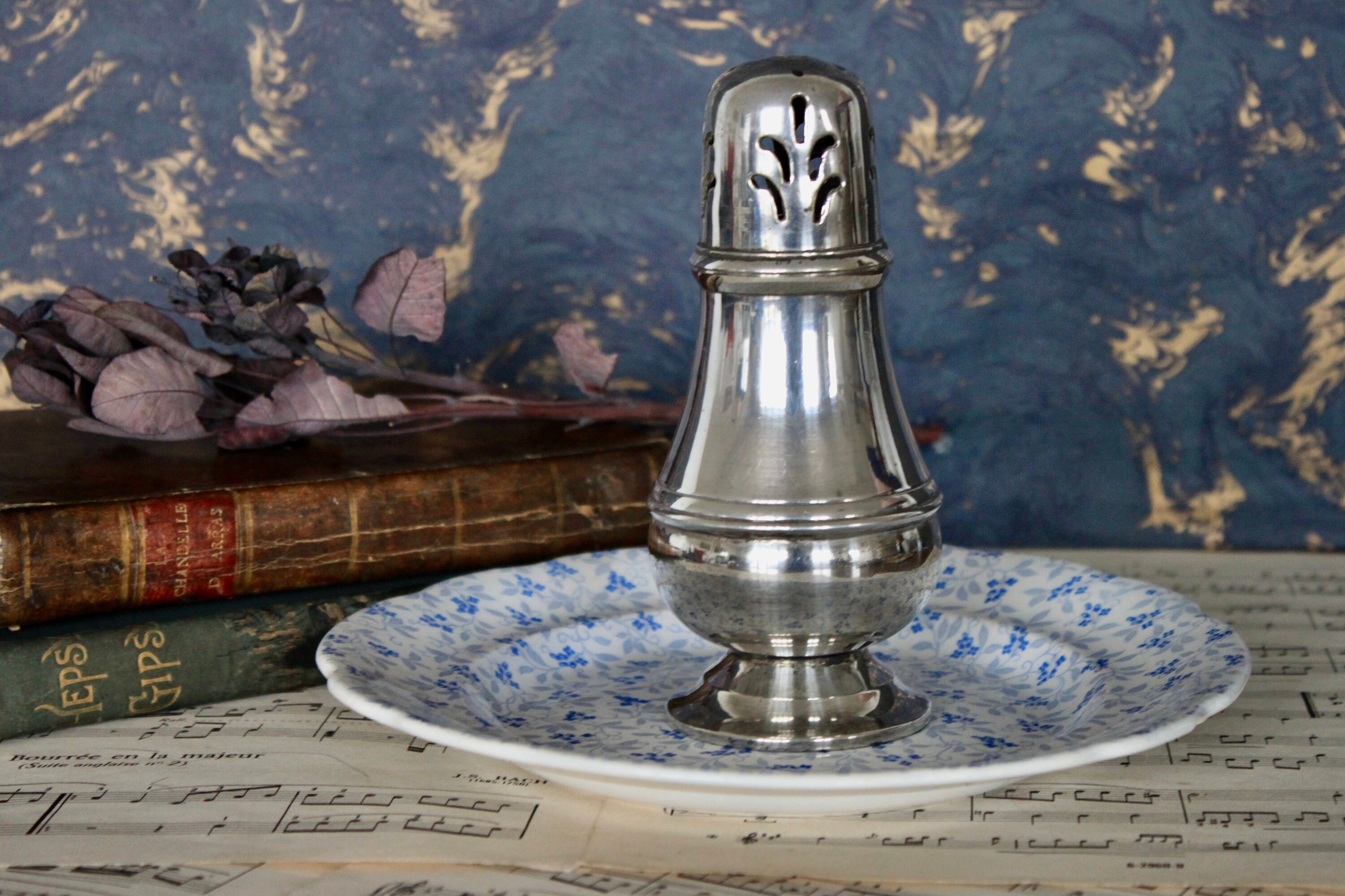 Français Muffineer Plaqué Argent Antique Vintage Français Sugar Shaker