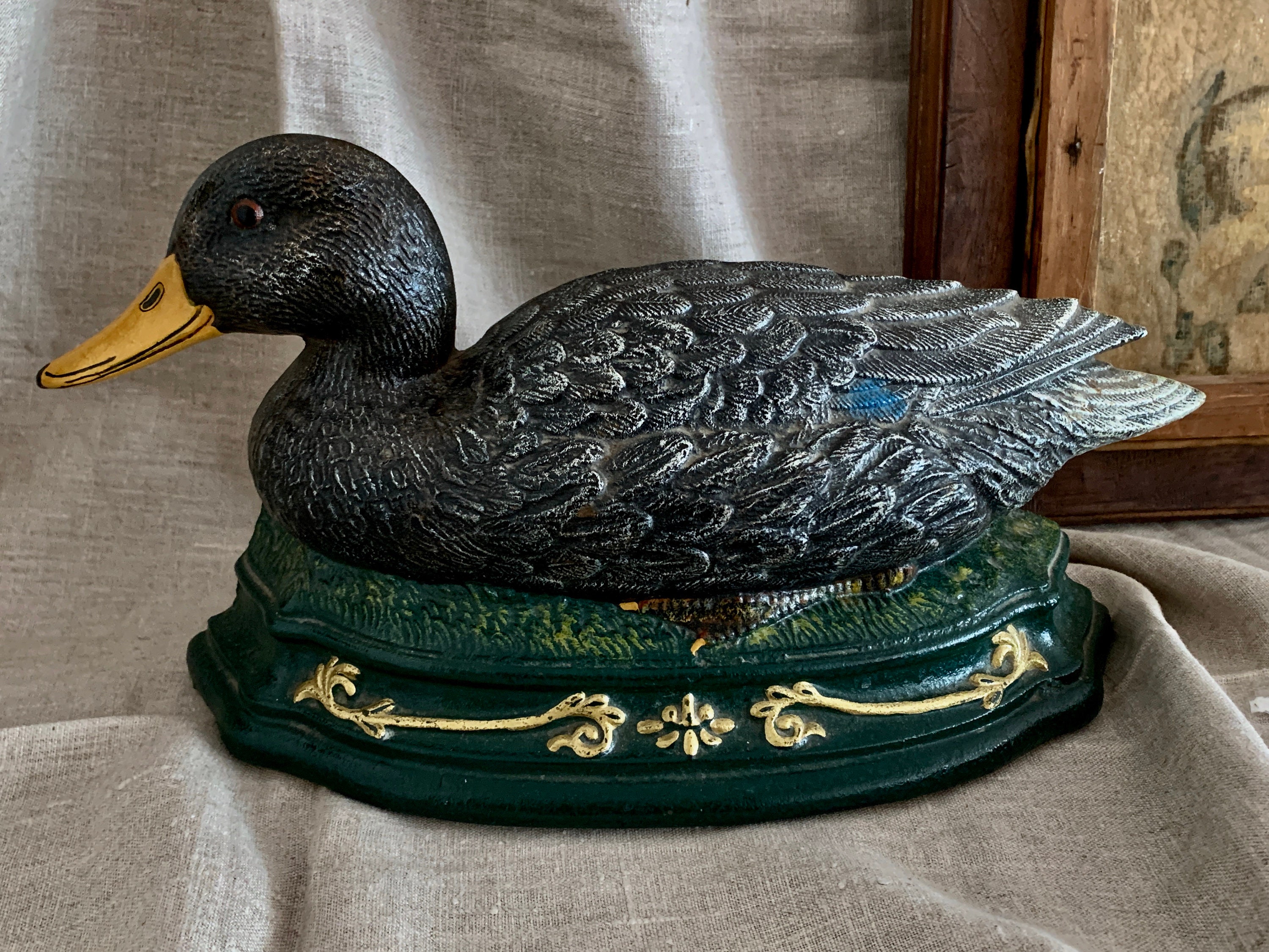Vintage Français en Fonte Duck Door Stop Farmhouse Decor