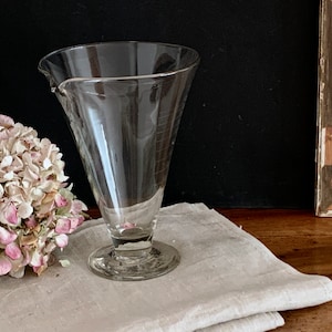 Vintage French  Chemistry Vase Graduated Blown Glass Jar Or Flask Apothecary Jar