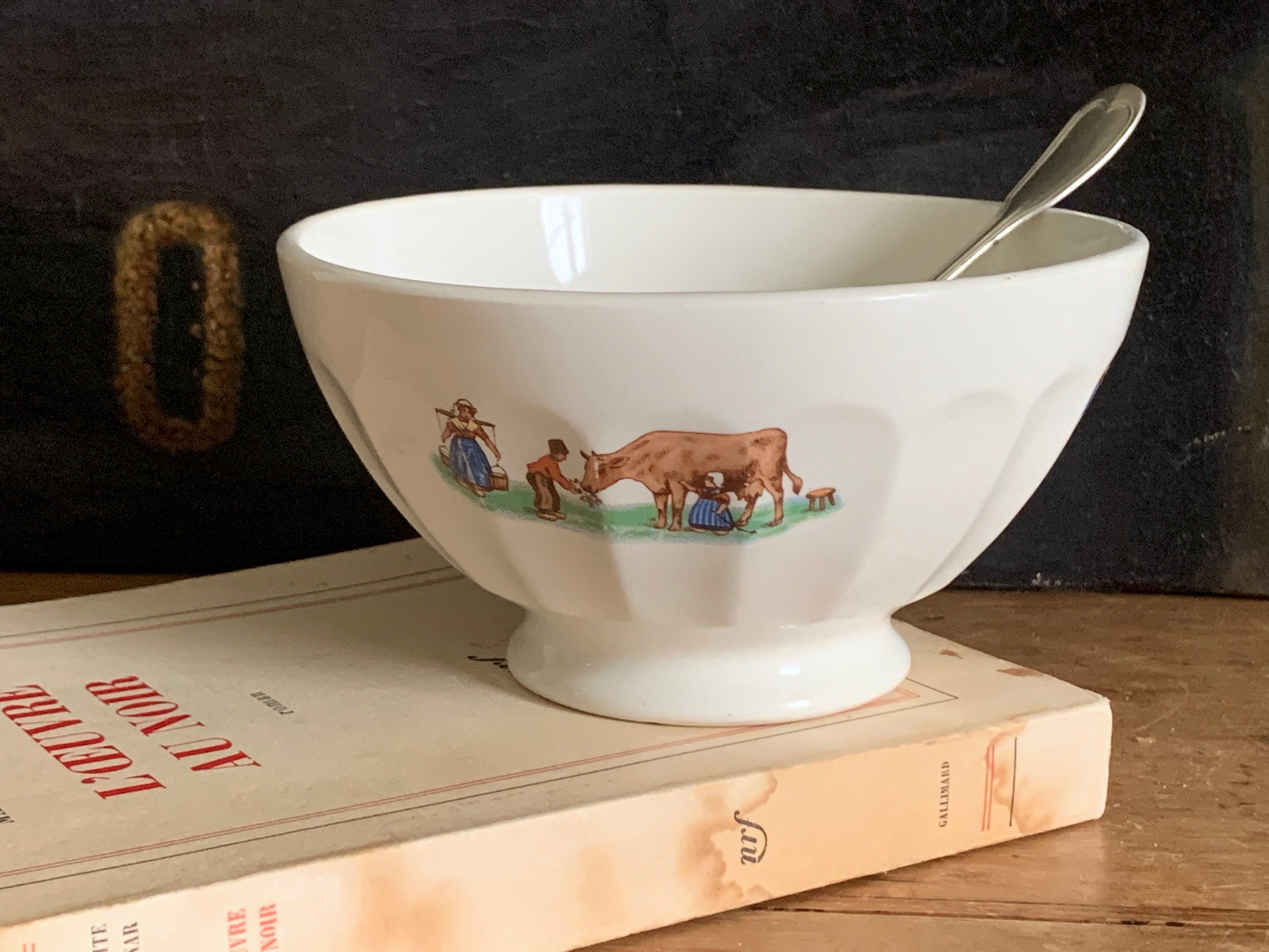 Vintage Français Café Au Lait Bowl Antique Coffee Or Latte Bowl