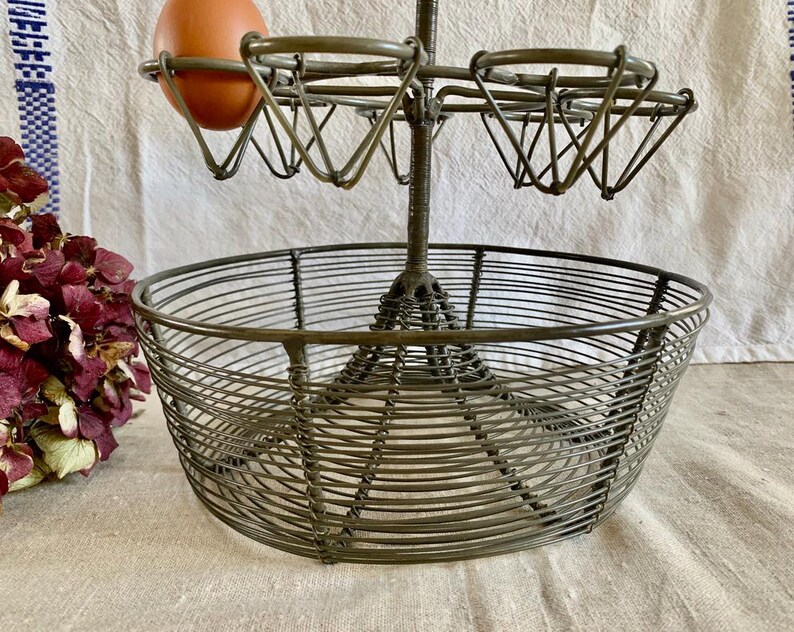Wire Egg Rack Vintage French Wire Egg Holder Wire Egg Display Tower Egg Stand Holder ...