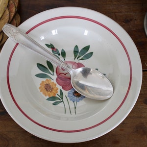 French Antique SARREGUEMINES Bowl French Vintage Hand Painted Plate