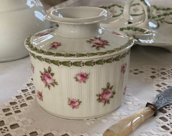 Beurrier antique Haviland peint à la main, glacière en porcelaine, rangement Beurrier Crock, cuisine française, bol potier