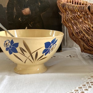 Antique French Large Café au Lait Bowl Badonviller Bowl Vintage Bowl French Café au Lait Bowl Latte Bowl