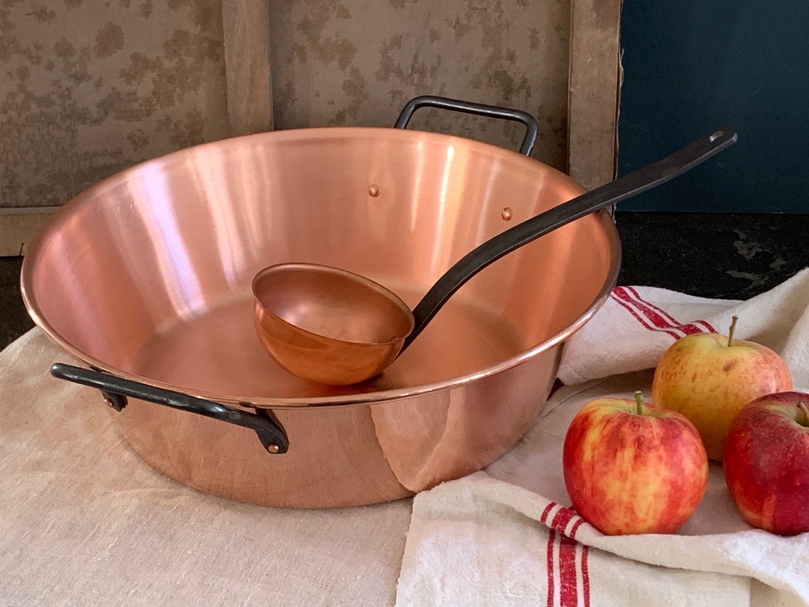 Vintage French Copper Jam With Laddle Pan French Copper Pan Etsy