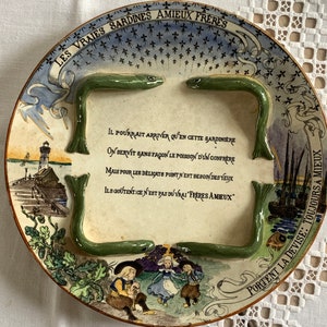 Antique French Majolica Fish Plate: Georges Dreyfus, Musée de Quimper
