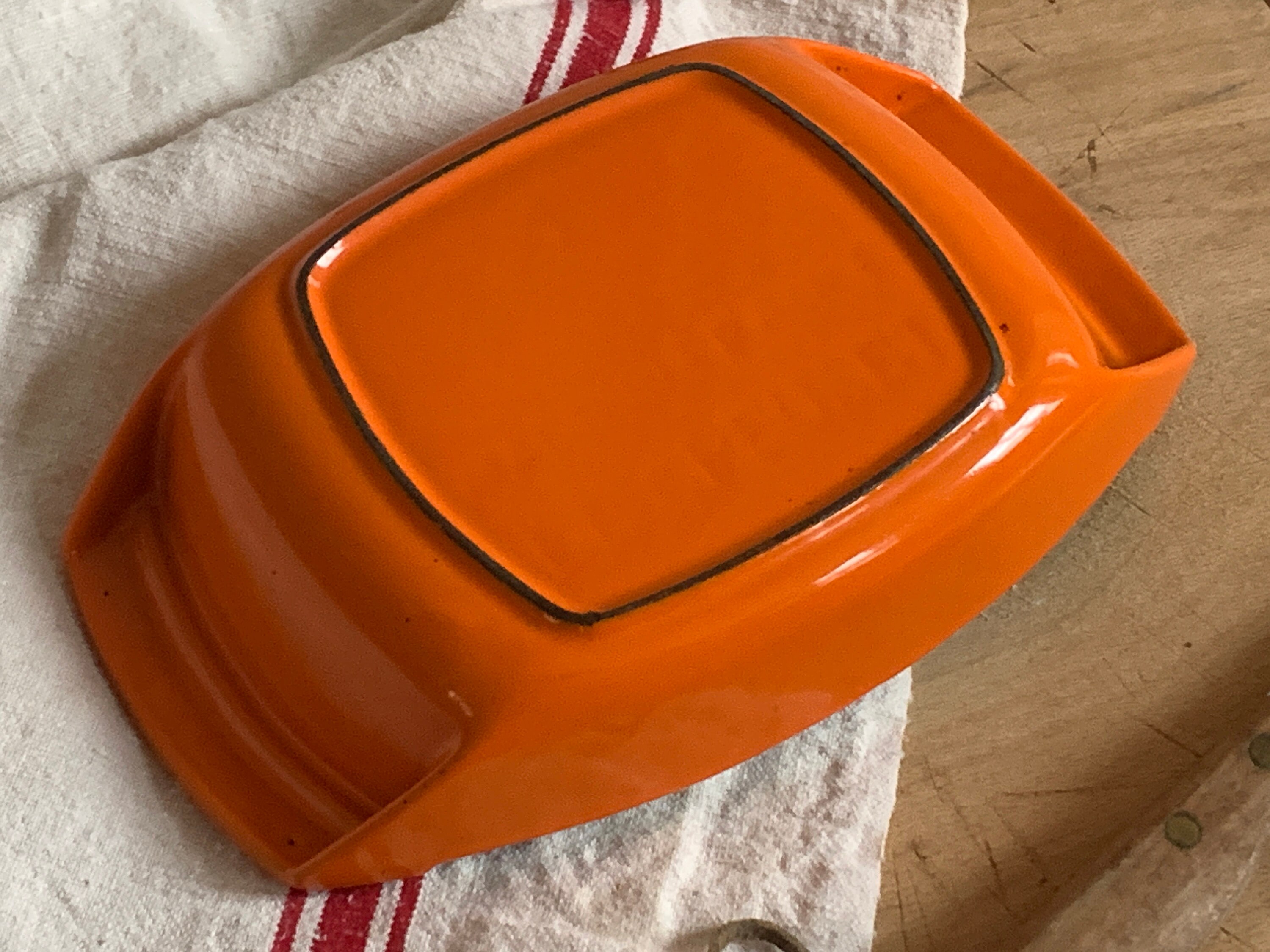 Plat à Gratin Rectangulaire Le Creuset France – Fonte Orange Vintage