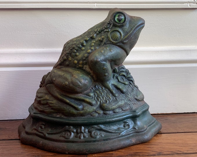 Vintage French Cast Iron Frog Door Stop French Farmhouse Decor Etsy