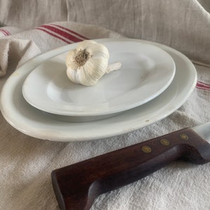 Antique French White Ironstone Plates: Choisy le Roi & Sarreguemines