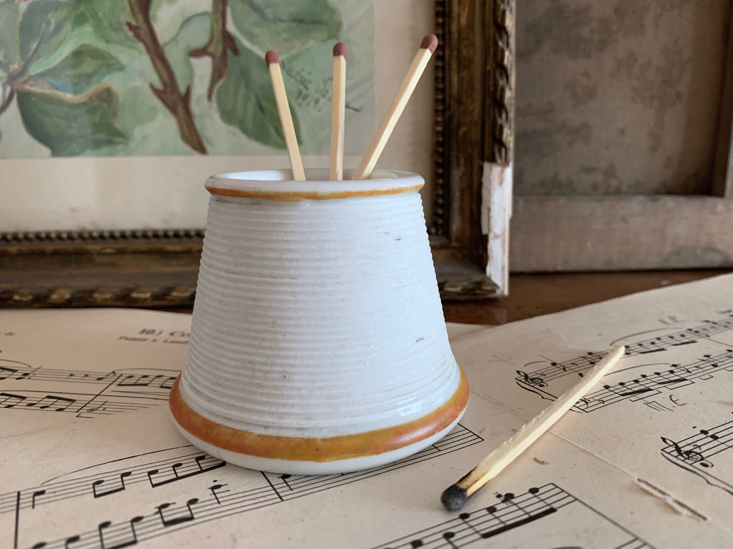 Antique Français Bistro Match Striker Pyrogène Matche Holder Parisian Bistro