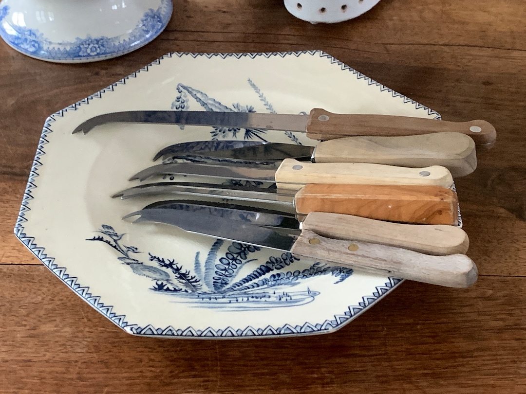 Instant Collection of 6 Cheese Knives Vintage French Cheese Knives