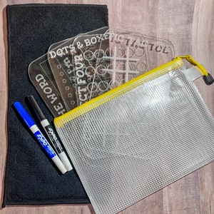 Acrylic Engraved Dry Erase Games - Roadtrip/ Boredom Busters