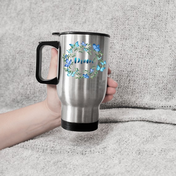 Custom Name Butterfly Travel Mug Mom Butterfly Mug Grandma Etsy