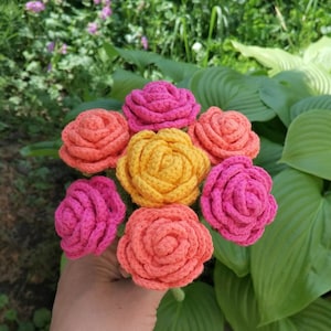 バラの花束のかぎ針編みパターン、花のかぎ針編みパターン、かぎ針編みの花のパターン