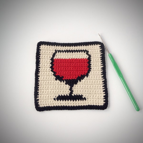 Wine mug rug Crochet Pattern, wine coaster pdf pattern